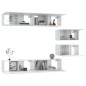 vidaXL Set de muebles de TV 6 pzas madera contrachapada blanco brillo