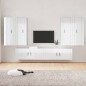 vidaXL Set de muebles de TV 6 pzas madera contrachapada blanco brillo vidaXL Set de muebles de TV 6 pzas madera contrachapada blanco brillo