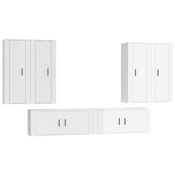 vidaXL Set de muebles de TV 6 pzas madera contrachapada blanco brillo