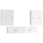 vidaXL Set de muebles de TV 6 pzas madera contrachapada blanco brillo vidaXL Set de muebles de TV 6 pzas madera contrachapada blanco brillo