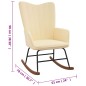 vidaXL Silla mecedora de terciopelo blanco crema vidaXL Silla mecedora de terciopelo blanco crema