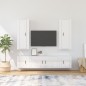 vidaXL Set de muebles de TV 5 pzas madera contrachapada blanco brillo