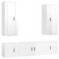 vidaXL Set de muebles de TV 5 pzas madera contrachapada blanco brillo