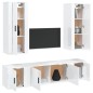 vidaXL Set de muebles de TV 5 pzas madera contrachapada blanco brillo
