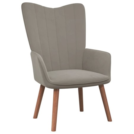 vidaXL Sillón de relax de terciopelo gris claro