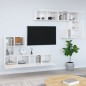 vidaXL Mueble de pared para TV madera contrachapada blanco brillante
