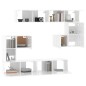 vidaXL Mueble de pared para TV madera contrachapada blanco brillante