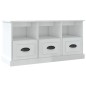 vidaXL Mueble de TV madera contrachapada blanco brillo 100x35x50 cm vidaXL Mueble de TV madera contrachapada blanco brillo 100x35x50 cm