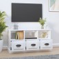 vidaXL Mueble de TV madera contrachapada blanco brillo 100x35x50 cm vidaXL Mueble de TV madera contrachapada blanco brillo 100x35x50 cm
