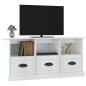vidaXL Mueble de TV madera contrachapada blanco brillo 100x35x50 cm vidaXL Mueble de TV madera contrachapada blanco brillo 100x35x50 cm