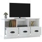 vidaXL Mueble de TV madera contrachapada blanco brillo 100x35x50 cm vidaXL Mueble de TV madera contrachapada blanco brillo 100x35x50 cm