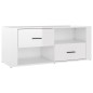 vidaXL Mueble de TV madera contrachapada blanco brillo 100x35x40 cm