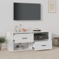 vidaXL Mueble de TV madera contrachapada blanco brillo 100x35x40 cm