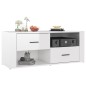 vidaXL Mueble de TV madera contrachapada blanco brillo 100x35x40 cm