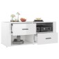 vidaXL Mueble de TV madera contrachapada blanco brillo 100x35x40 cm