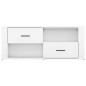 vidaXL Mueble de TV madera contrachapada blanco brillo 100x35x40 cm