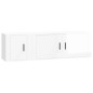 vidaXL Set de muebles de TV 2 pzas madera contrachapada blanco brillo