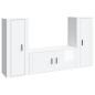 vidaXL Set de muebles de TV 3 pzas madera contrachapada blanco brillo