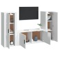 vidaXL Set de muebles de TV 3 pzas madera contrachapada blanco brillo