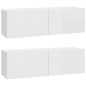vidaXL Set de muebles de TV 4 pzas madera contrachapada blanco brillo