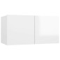 vidaXL Set de muebles de TV 4 pzas madera contrachapada blanco brillo