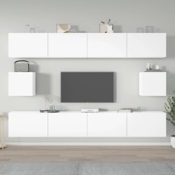 vidaXL Set de muebles de TV 6 pzas madera contrachapada blanco brillo