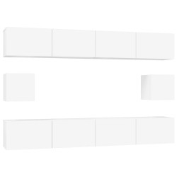 vidaXL Set de muebles de TV 6 pzas madera contrachapada blanco brillo