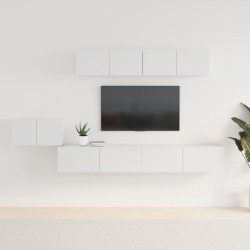 vidaXL Set de muebles de TV 5 pzas madera contrachapada blanco brillo