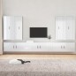 vidaXL Set de muebles de TV 7 pzas madera contrachapada blanco brillo