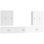vidaXL Set de muebles de TV 7 pzas madera contrachapada blanco brillo