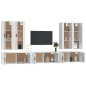 vidaXL Set de muebles de TV 7 pzas madera contrachapada blanco brillo