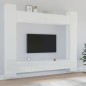 vidaXL Set de muebles de TV 8 pzas madera contrachapada blanco brillo