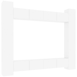vidaXL Set de muebles de TV 8 pzas madera contrachapada blanco brillo