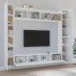 vidaXL Set de muebles de TV 8 pzas madera contrachapada blanco brillo