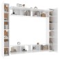 vidaXL Set de muebles de TV 8 pzas madera contrachapada blanco brillo