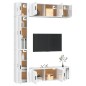 vidaXL Set de muebles de TV 7 pzas madera contrachapada blanco brillo