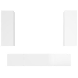 vidaXL Set de muebles de TV 4 pzas madera contrachapada blanco brillo