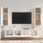 vidaXL Set de muebles de TV 4 pzas madera contrachapada blanco brillo