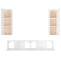 vidaXL Set de muebles de TV 4 pzas madera contrachapada blanco brillo