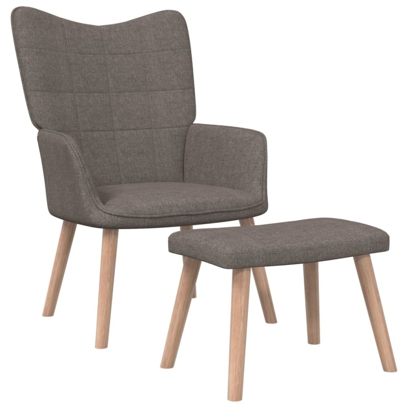 vidaXL Sillón de relax con reposapiés de tela gris taupé vidaXL Sillón de relax con reposapiés de tela gris taupé
