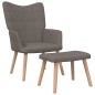 vidaXL Sillón de relax con reposapiés de tela gris taupé vidaXL Sillón de relax con reposapiés de tela gris taupé