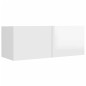 vidaXL Set de muebles de TV 4 pzas madera contrachapada blanco brillo