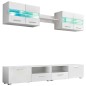 vidaXL Mueble de salón de TV con luces LED blanco brillante 5 piezas