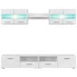 vidaXL Mueble de salón de TV con luces LED blanco brillante 5 piezas