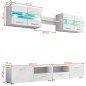 vidaXL Mueble de salón de TV con luces LED blanco brillante 5 piezas