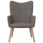 vidaXL Sillón de relax con reposapiés de tela gris taupé vidaXL Sillón de relax con reposapiés de tela gris taupé