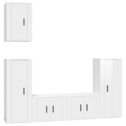 vidaXL Set de muebles de TV 5 pzas madera contrachapada blanco brillo