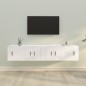 vidaXL Set de muebles de TV 4 pzas madera contrachapada blanco brillo vidaXL Set de muebles de TV 4 pzas madera contrachapada blanco brillo