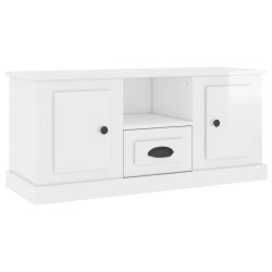 vidaXL Mueble de TV madera contrachapada blanco brillo 100x35,5x45 cm
