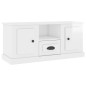 vidaXL Mueble de TV madera contrachapada blanco brillo 100x35,5x45 cm